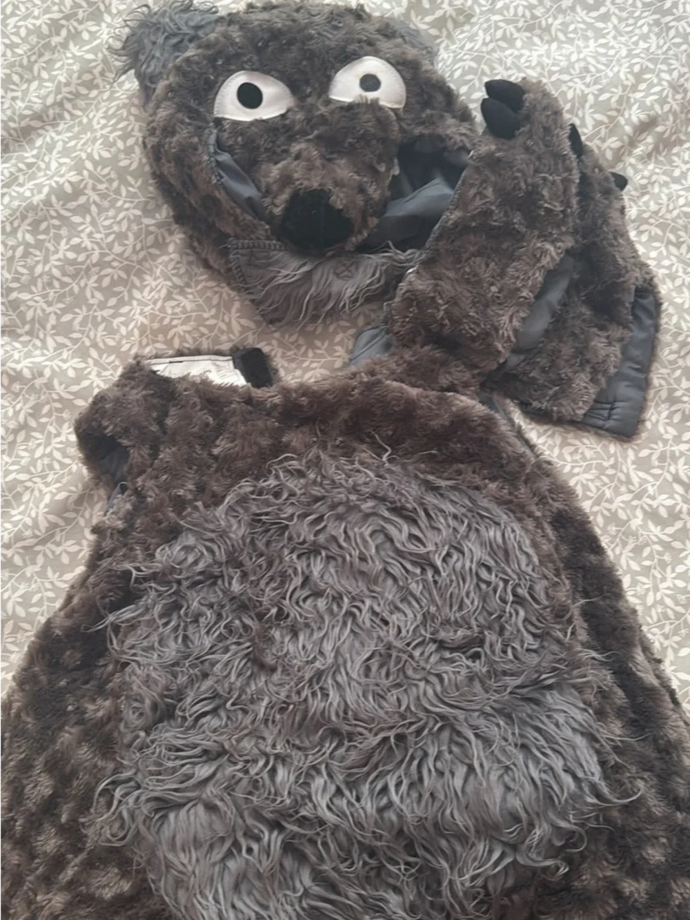 Kids Plush Wolf Costume - Gray